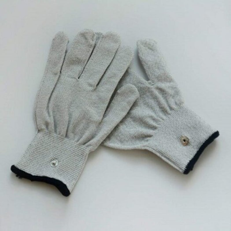 Silver Conductive Fiber Electrode Massage Gloves For Electrotherapy Therapy Compatible