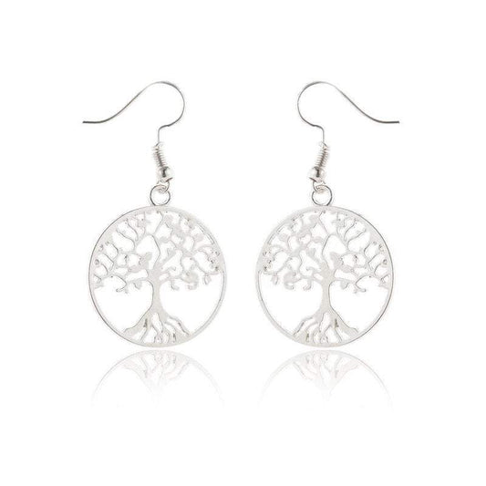 Veile Studios Earrings Silver Titanium Steel Life Tree Pop Jewellery