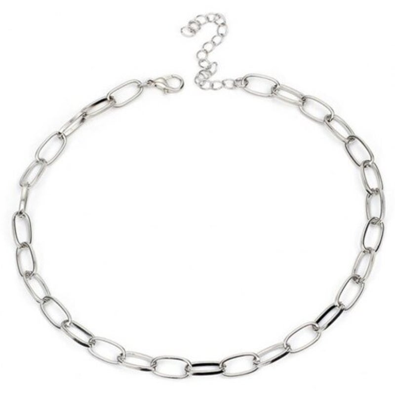Veile Studios Simple Fashion Metal Ladies Personality Necklace Platinum 3711Cm