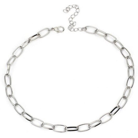 Veile Studios Simple Fashion Metal Ladies Personality Necklace Platinum 3711Cm