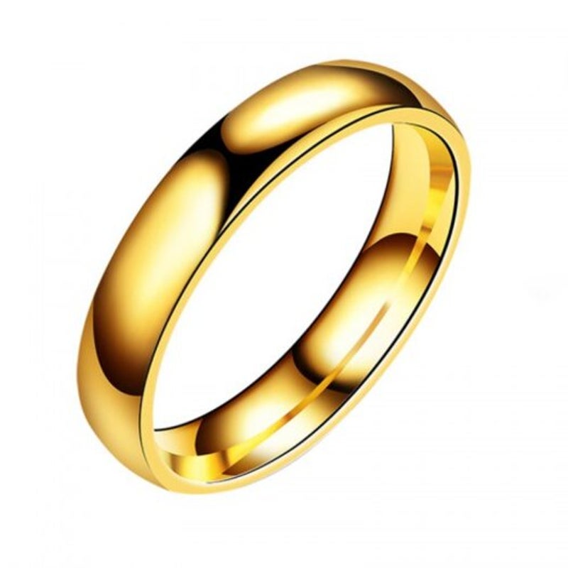 Veile Studios Simple Titanium Steel Cambered Surface Ring Stainless Glaze Gold Us 13