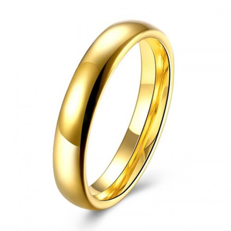 Veile Studios Simple Titanium Steel Cambered Surface Ring Stainless Glaze Gold Us 13