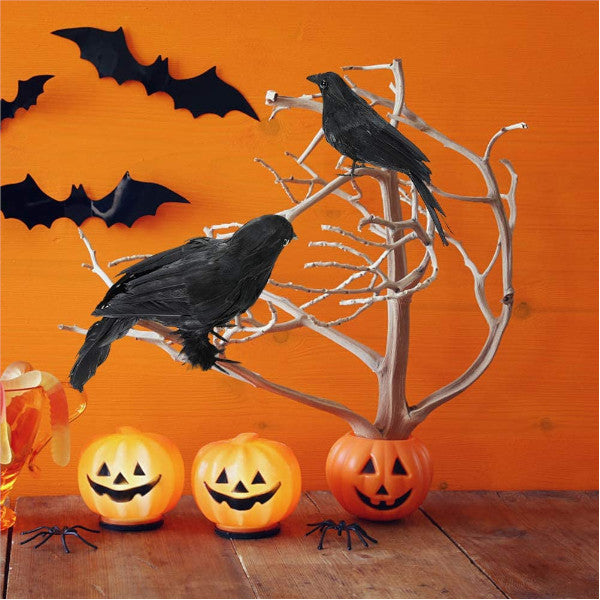 Simulate Black Crow Shape Decorative Prop For Halloween