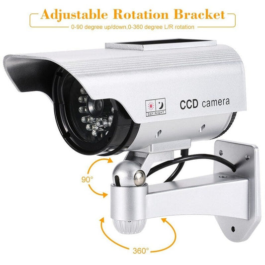 Simulation Camera Solar Powered Fake Dummy Rainproof Security System With Led Light For Indoor Outdoor Use