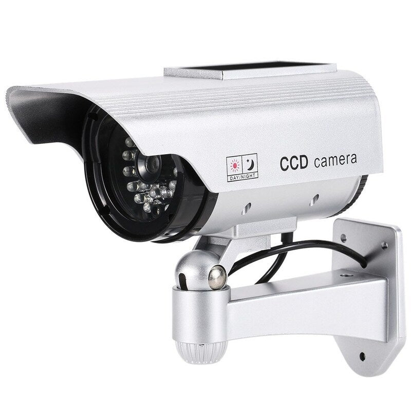 Simulation Camera Solar Powered Fake Dummy Rainproof Security System With Led Light For Indoor Outdoor Use