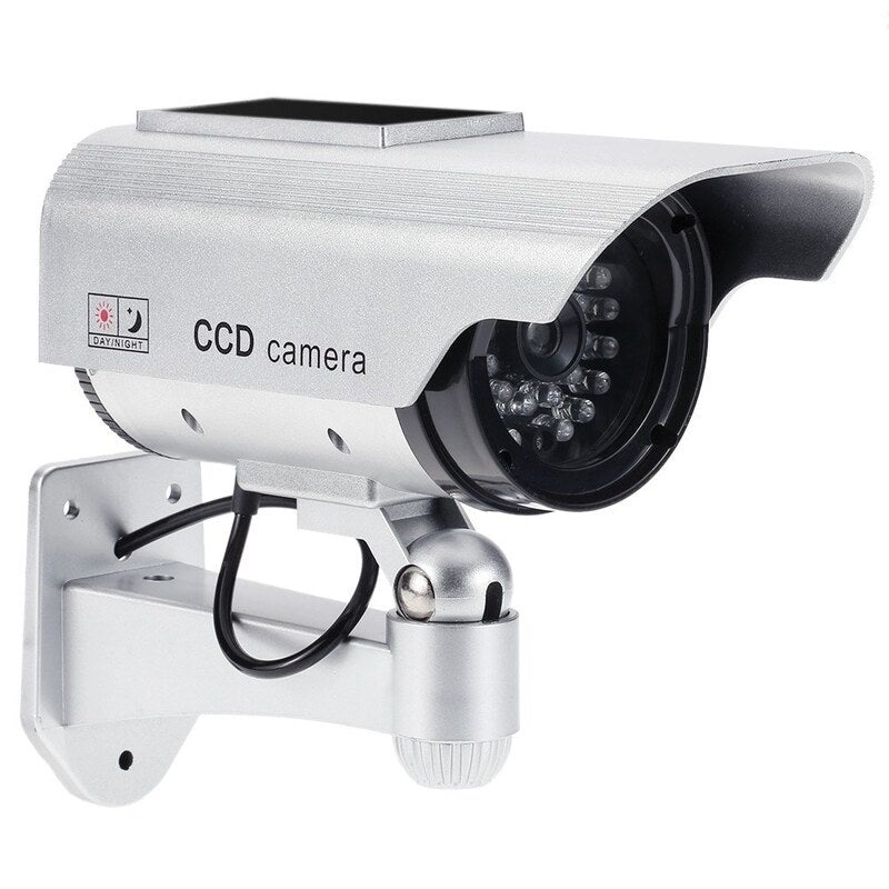 Simulation Camera Solar Powered Fake Dummy Rainproof Security System With Led Light For Indoor Outdoor Use