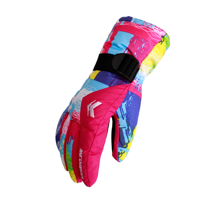 Ski Gloves 100 Waterproof Warm Snow Blue