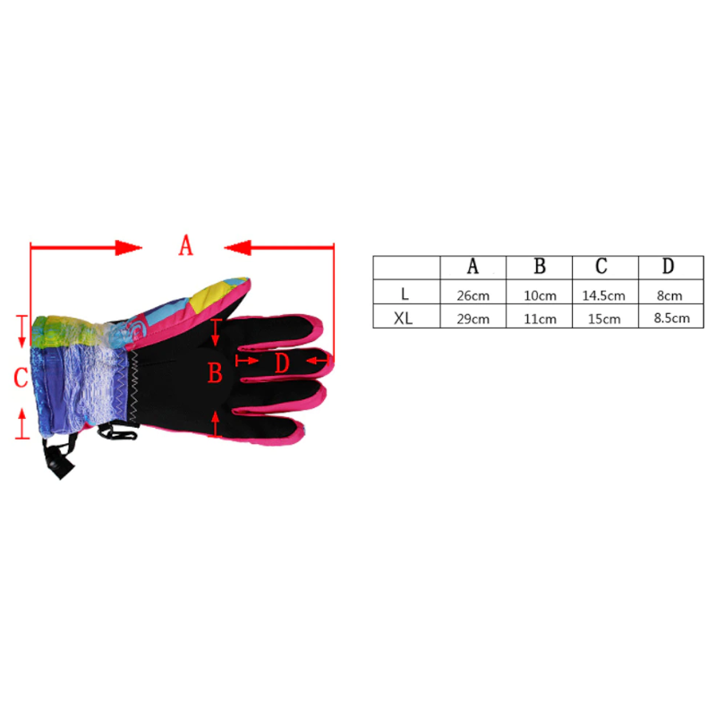Ski Gloves 100 Waterproof Warm Snow Blue