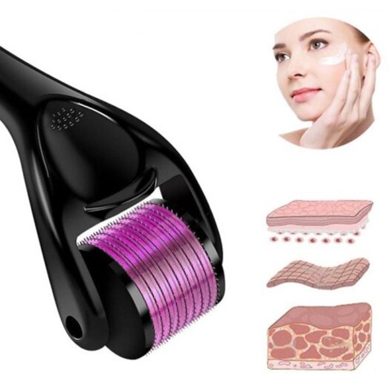 Skin Roller Dermatology Microneedle Dermaroller Black 0.5Mm