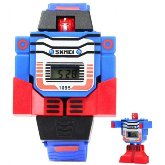 Veile Studios Skmei 1095 Robot Dial Led Watch With Rubber Band For Children Blue