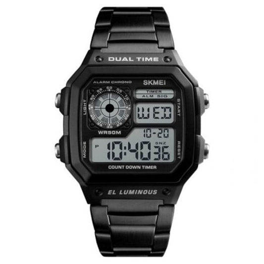Veile Studios Skmei 1335 Male Business Table Outdoor Sports Personality Square Digital Display Electric Watch Black