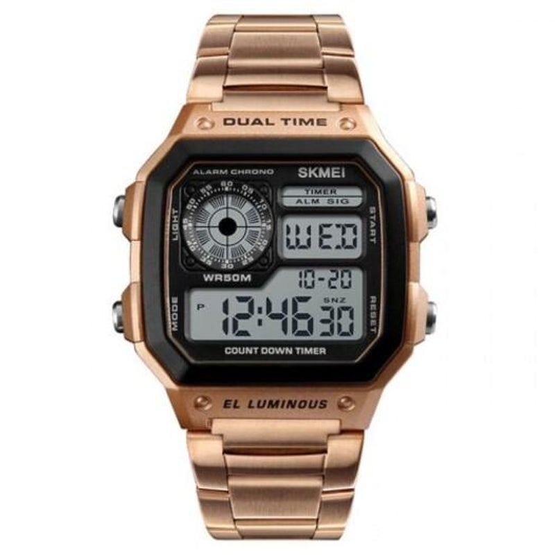 Veile Studios Skmei 1335 Male Business Table Outdoor Sports Personality Square Digital Display Electric Watch Black
