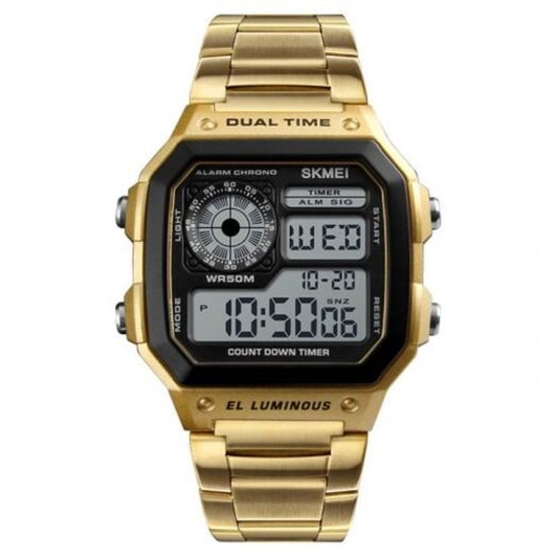 Veile Studios Skmei 1335 Male Business Table Outdoor Sports Personality Square Digital Display Electric Watch Black