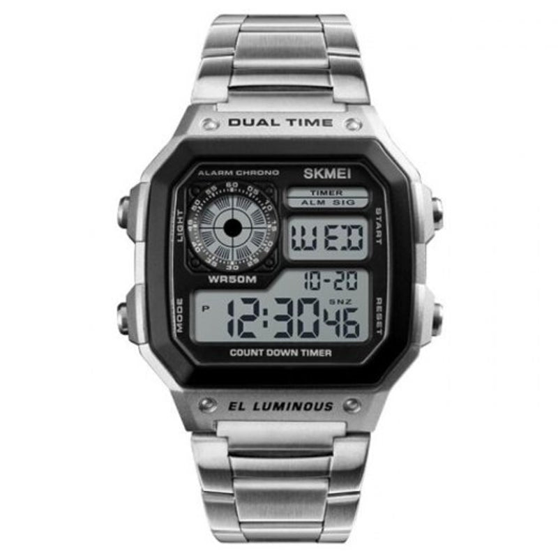 Veile Studios Skmei 1335 Male Business Table Outdoor Sports Personality Square Digital Display Electric Watch Black