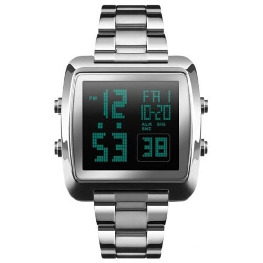 Veile Studios Skmei Dual Time Sports Business Men's Watch Silver
