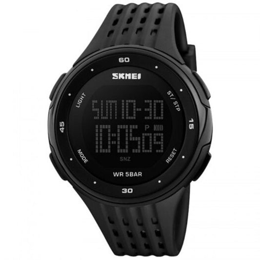Veile Studios Skmei Large Dial Led Digital Waterproof Alarm Calendar Fashion Casual Watch Black