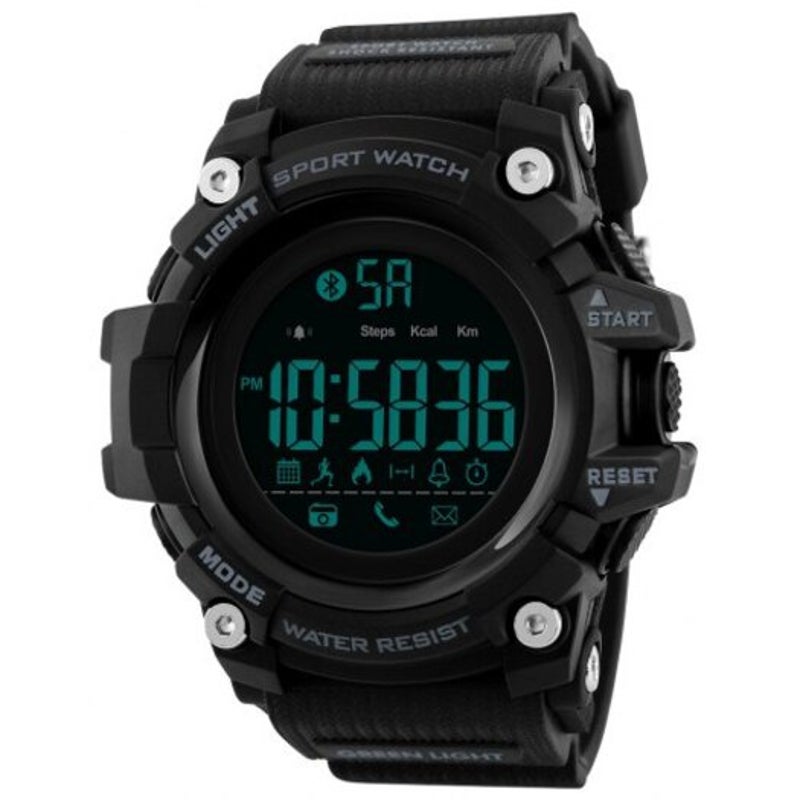 Veile Studios Skmei Men Smart Sports Pedometer Calorie Chronograph Electronic Digital Watch Black