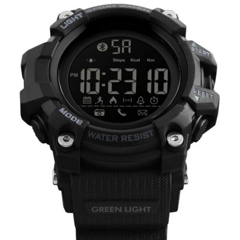Veile Studios Skmei Men Smart Sports Pedometer Calorie Chronograph Electronic Digital Watch Black