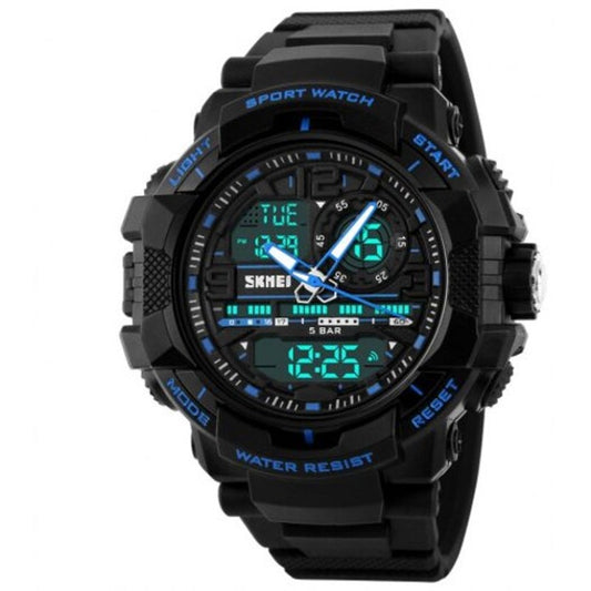 Veile Studios Skmei Popular Men Quartz Digital Multifunction Waterproof Outdoor Wrist Watch Blue