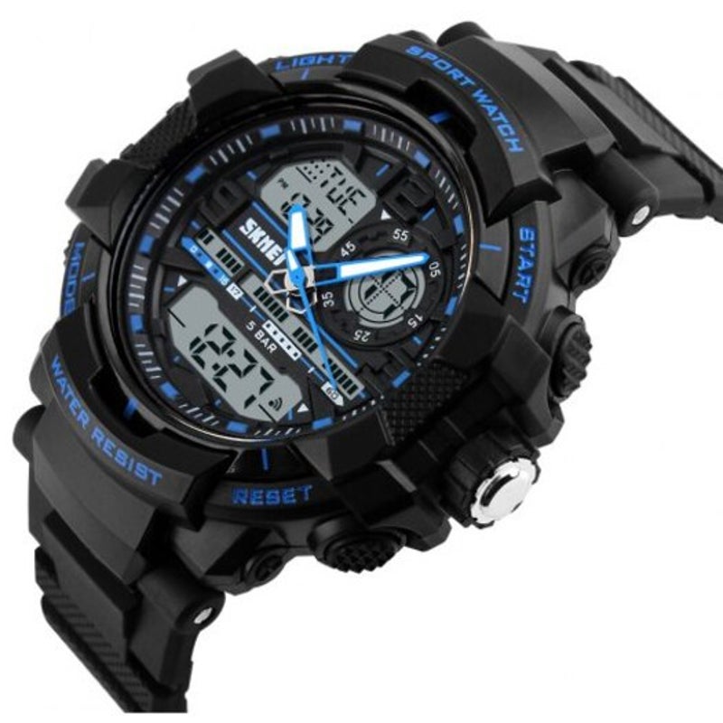 Veile Studios Skmei Popular Men Quartz Digital Multifunction Waterproof Outdoor Wrist Watch Blue