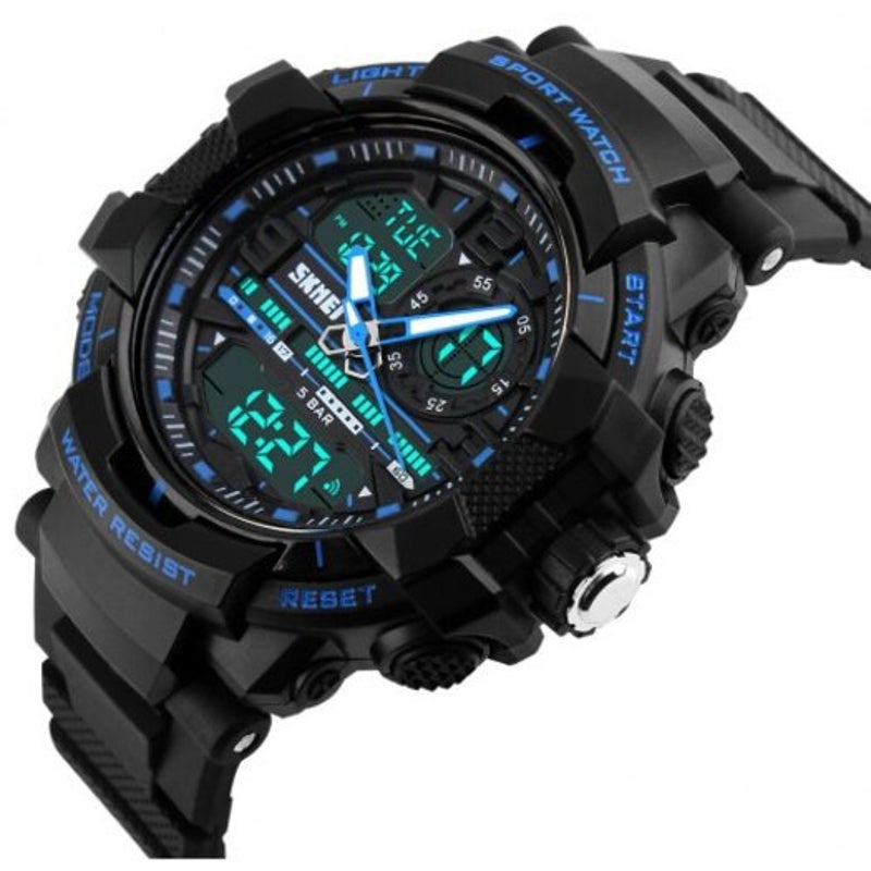 Veile Studios Skmei Popular Men Quartz Digital Multifunction Waterproof Outdoor Wrist Watch Blue