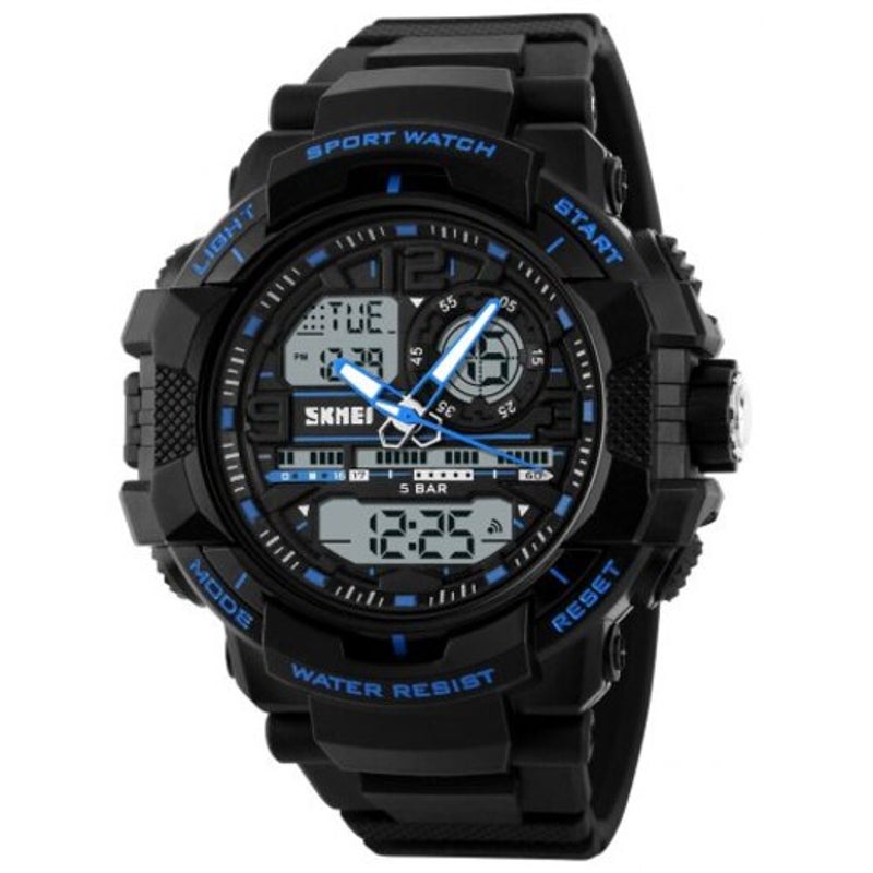 Veile Studios Skmei Popular Men Quartz Digital Multifunction Waterproof Outdoor Wrist Watch Blue