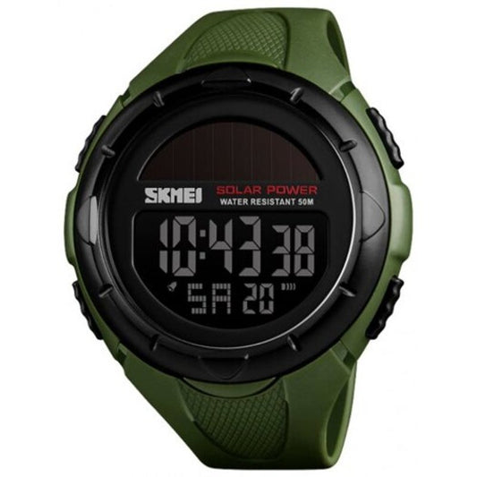 Veile Studios Skmei Solar Outdoor Sports Men's Luminous 12 / 24 Hours Digital Watch Fern Green