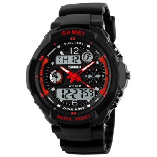 Skmei Sports Shock Resistant Men Led Military Digital Quartz Watche Red