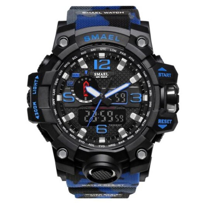 Veile Studios Men Waterproof Dual Display Sport Wristwatch Quartz Digital Military Male Stopwatch