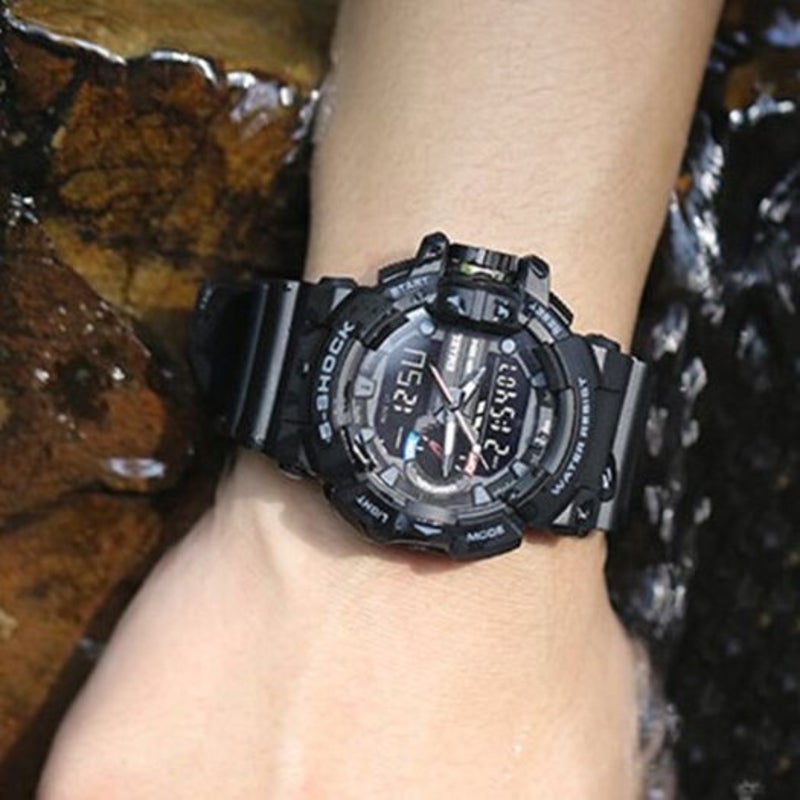 Veile Studios Men Fashion Digital Military Sports Cool Waterproof Watch Black