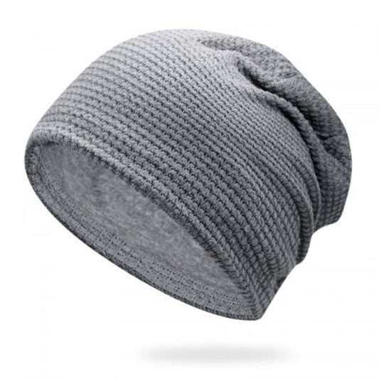 Small Square Head Cap Knit Hat Pile One Size Has Elasticity For 56 59Cm Gray