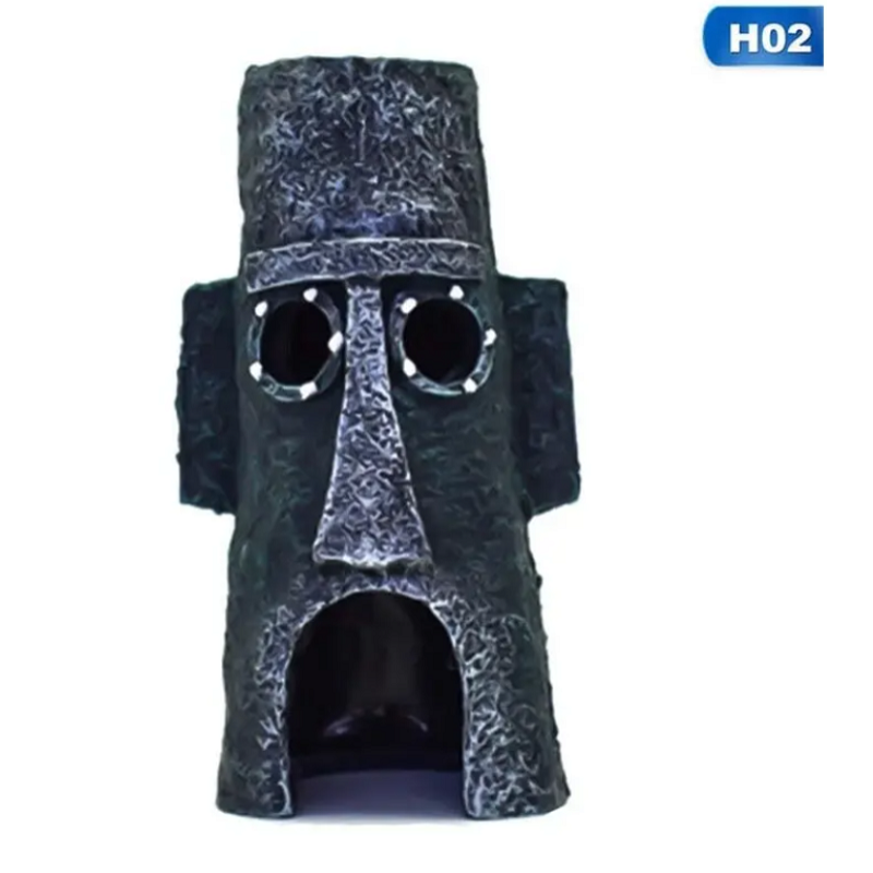 Small Aquarium Spongebob Pineapple House Squidward Easter Island Fish Tank Cartoon Decoration For Kids