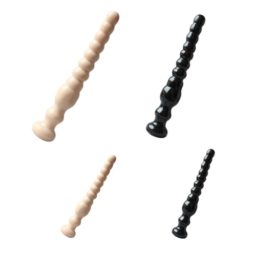Small / Large Long Black Beads Butt Plug Prostate Massager Anal Play Fetish