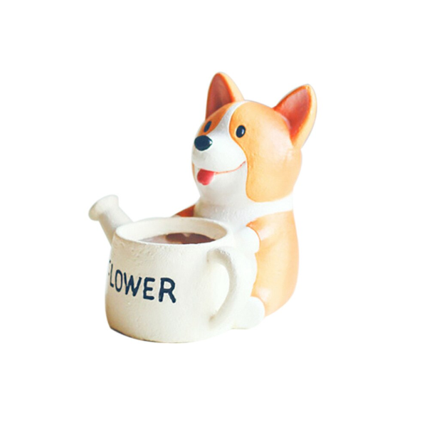 Small Resin Corgi Succulent Flower Pot Mini Desktop Plant Holder