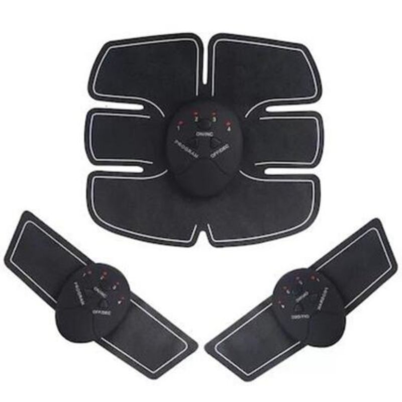 Smart Abdominal Sticker Ems Abs Toner Equipment Gear Weight Loss Massager Jet Black