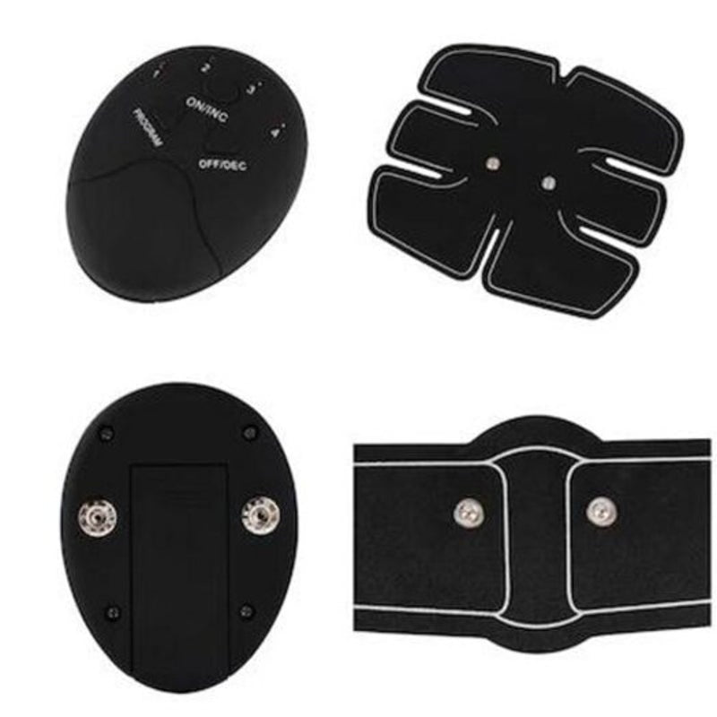 Smart Abdominal Sticker Ems Abs Toner Equipment Gear Weight Loss Massager Jet Black