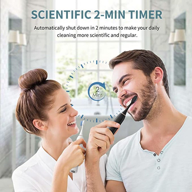 Smart Electric Sonic Toothbrush Rechargeable Usb Electronic Teeth Brush Ipx7 Waterproof Whitening Clean 4 Replacement He