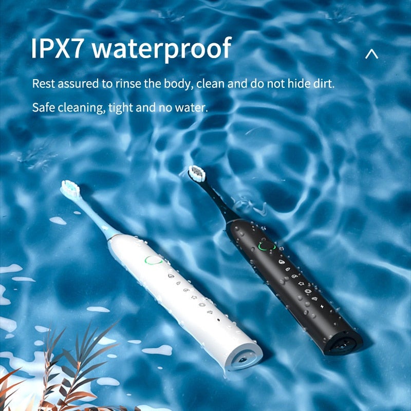Smart Electric Sonic Toothbrush Rechargeable Usb Electronic Teeth Brush Ipx7 Waterproof Whitening Clean 4 Replacement He
