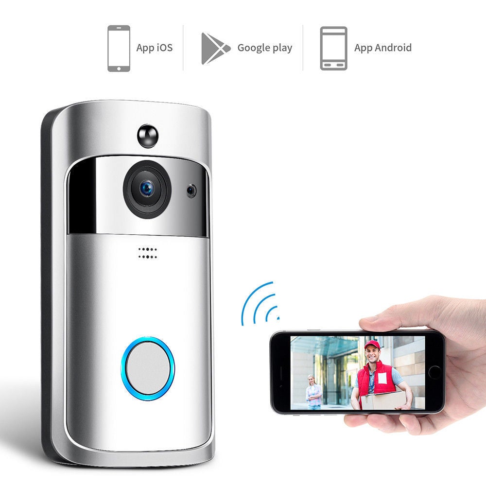 Smart Video Wireless Wifi Door Bell Ir Visual Camera Record Security System Kit