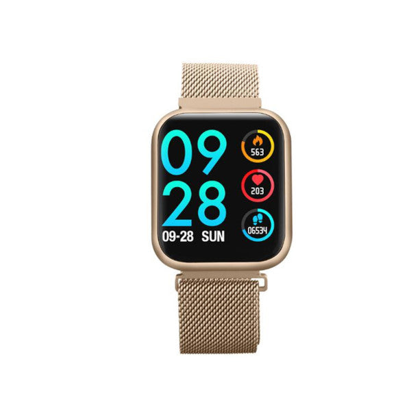 Smart Bracelet Heart Rate Blood Pressure Waterproof Watch Gold