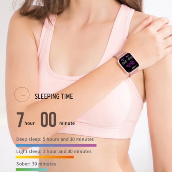 Smart Bracelet Heart Rate Blood Pressure Waterproof Watch Gold