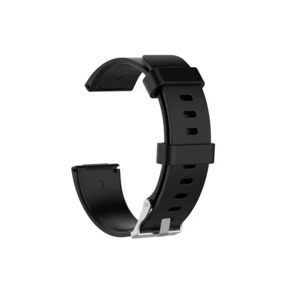 Smart Silicone Glossy Watch Strap For Fitbit Versa Black
