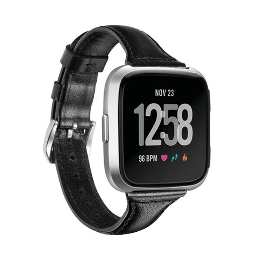 Smart Watch Strap Wrist Top Layer Leather Slim For Fitbit Versa 2 Lite