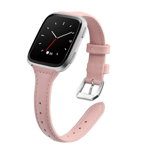 Smart Watch Strap Wrist Top Layer Leather Slim For Fitbit Versa 2 Lite