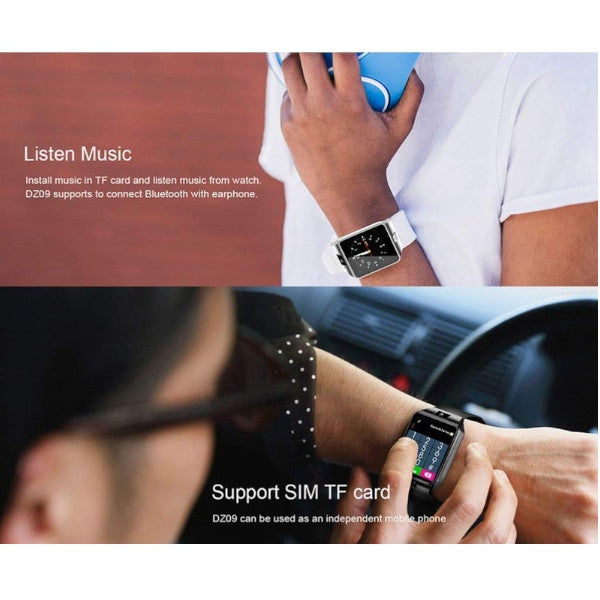 Smart Watch Touchscreen Bluetooth Smartwatch Wrist Fitness Tracker With Camera Pedometer Sim Tf Card Slot