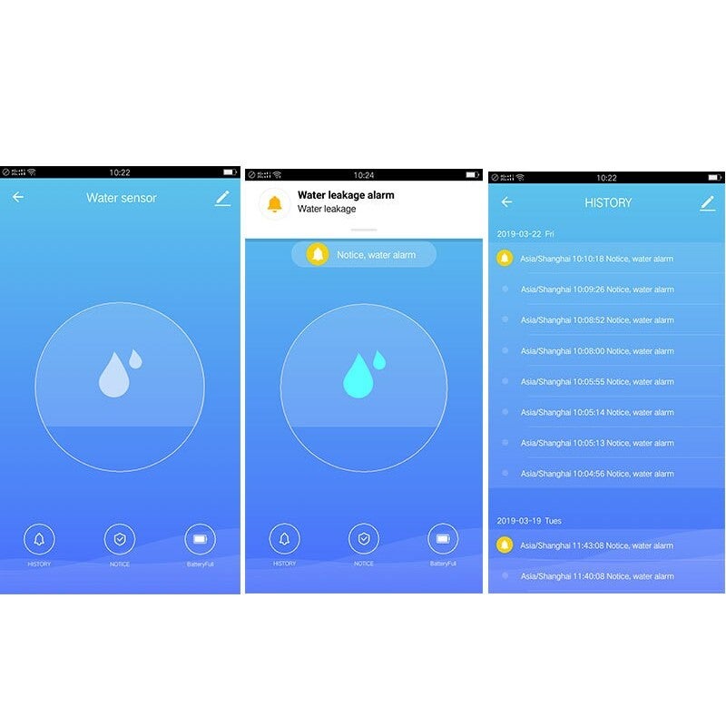 Smartlife App Wifi Water Sensor Leak Detector Level Leakage Alarm