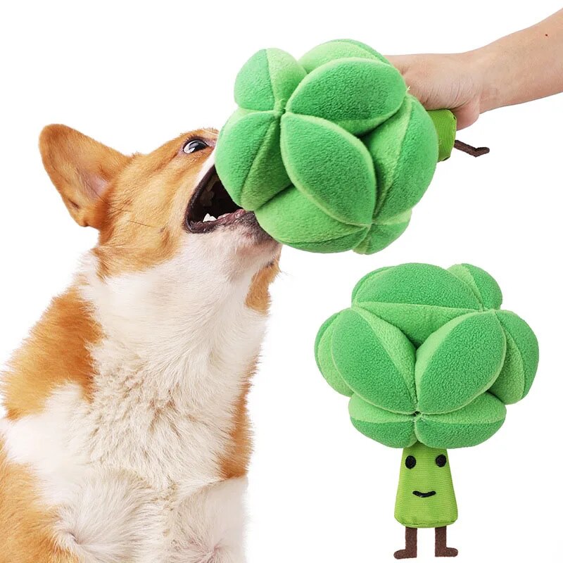 Snuffle Broccoli Dog Puzzle Toys Increase Iq Slow Dispensing Feeder Pet Cat