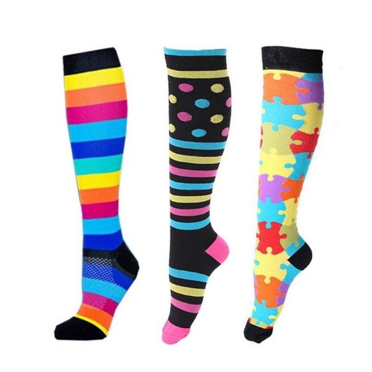 Socks Tights Unisex Printed Breathable Knee High Long Cute Compression