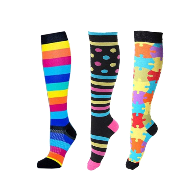 Socks Tights Unisex Printed Breathable Knee High Long Cute Compression