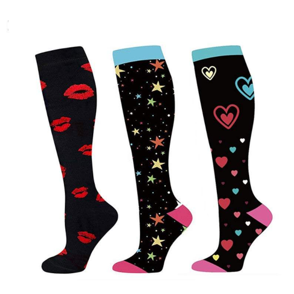Socks Tights Unisex Printed Breathable Knee High Long Cute Compression